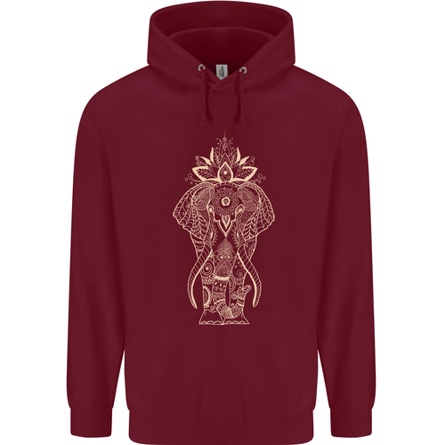 Gold Mandala Art Elephant Mens 80% Cotton Hoodie - Picture 5 of 112