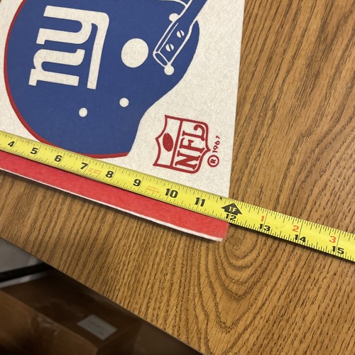 Vintage 1967 30" NFL New York Giants 1 Bar Helmet Team Logo Felt Pennant White - Picture 16 of 18