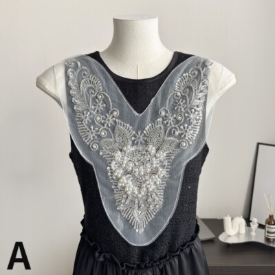 Perlen bestickt Applikation Perlen Strass Patch Nähen DIY Basteln Hochzeit