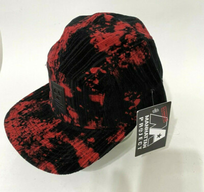 Manhattan Project Red and Black Baseball Cap Hat  Adjustable Size New!