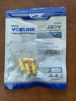 (QTY 4)  VCELINK F-Type Coaxial Cable Adapter XB1-66G5P F-Type Coaxial RG6 Conne