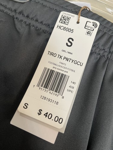 NWT girls S ADIDAS Aeroready 3-Stripe Gray Pink Tapered Reg fit Pants - Picture 6 of 12