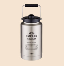 Cargo Container 3.8 L Large Capacity Camping Water Jug Metal Silver+Cover Set