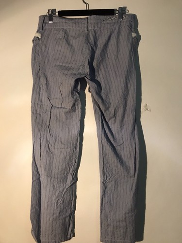 Billabong Fine Blue White Stripe Flared Pants 2x Front Pockets Drawstring 12 - Picture 6 of 8