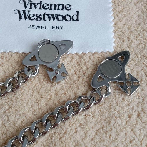 Vivienne Westwood GRAZIELLA Silver Orb Necklace Choker Chain Outlet authentic - Picture 4 of 4