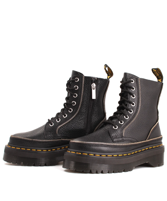 DR.MARTENS JADON QUAD ZIP MILLED NAPPA LEATHER PLATFORMS