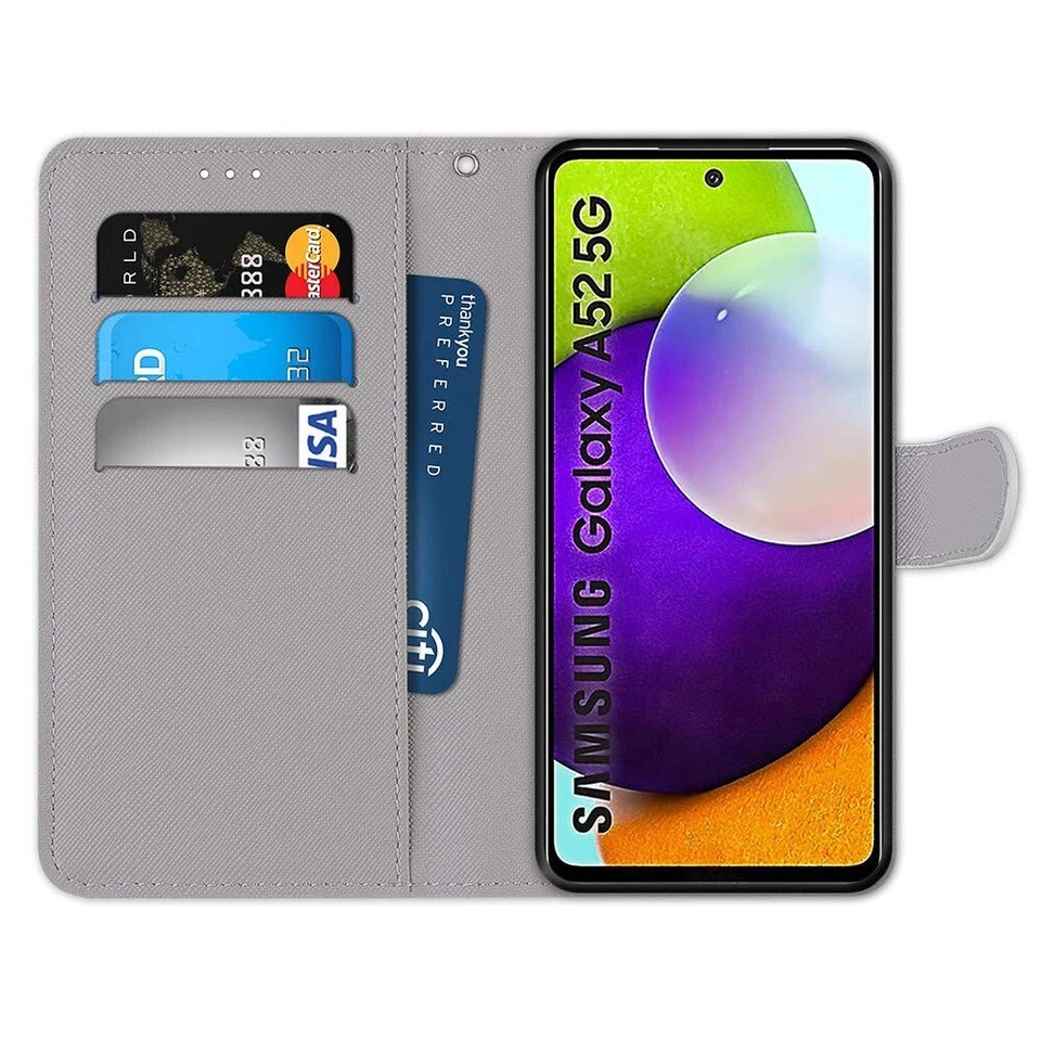 JRIANY For Samsung Galaxy A52 5G/4G & A52s 5G Phone Case, PU Leather Wallet Case - Image 3 of 4