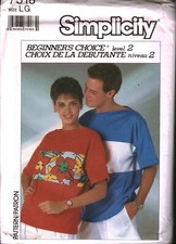 7518 Vintage Simplicity SEWING Pattern Misses Mens Loose Fitting Pullover Top