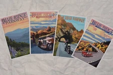 Lot (4) Blue Ridge Parkway from Lantern Press Original Poster Postcards