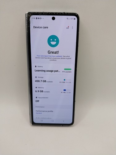 Samsung Galaxy Z Fold 4 5G 12/512GB - Gray Green. Middle Screen blank. Cracked - Picture 2 of 12