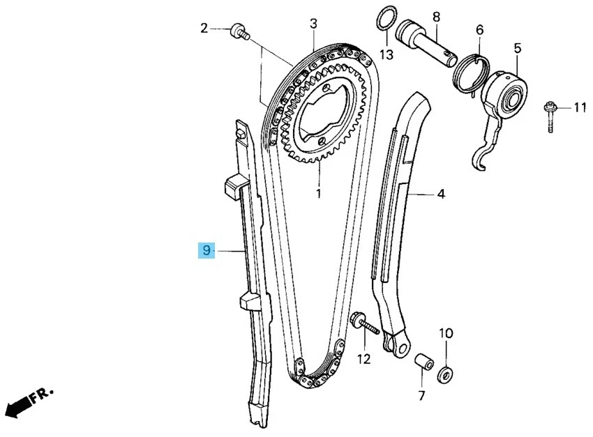 HONDA XR600R 1988-2000 Genuine Cam Chain Guide 14620-MN1-770 OEM - Imagem 4 de 4