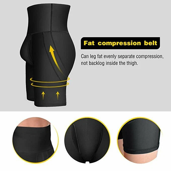 Men'S Body Shaper Tummy Control Slimming Shapewear Shorts High Waist Bdomen Trim - Image 4 of 4