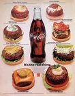 VINTAGE 1970s Print Ad ~ Coca Cola and Hamburgers ~ Coke, It's the real thing.