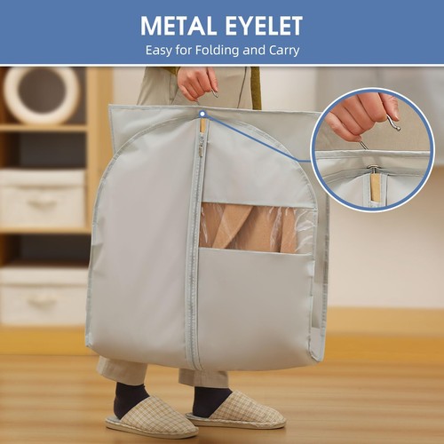 Paquete de 5 bolsas colgantes de traje de ropa de 43 pulgadas para ropa armario almacenamiento abrigos vestido - Imagen 5 de 6