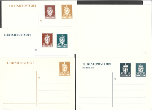 NORWAY-EXT FINE SET OF 4 OFFICIAL PS(3) & REPLY CARD,UNUSED
