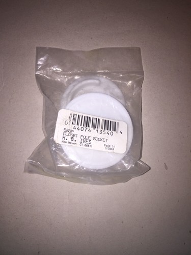 Closet Pole Socket For 1 3/8" Pole Diameter Pair Ives 586P White Plastic NEW - Picture 2 of 2