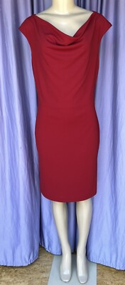 A.B.S. Allen Schwartz Cherry Red Sleeveless Career Sheath Dress Size M