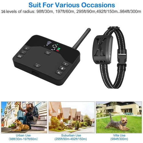 Electric Dog Fence System Wireless Hidden Pet Boundary Containment with 2 Collar - Picture 11 of 18