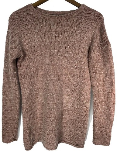 Suéter Eddie Bauer para mujer mediano malva cuello redondo tejido acogedor suave - Imagen 6 de 7