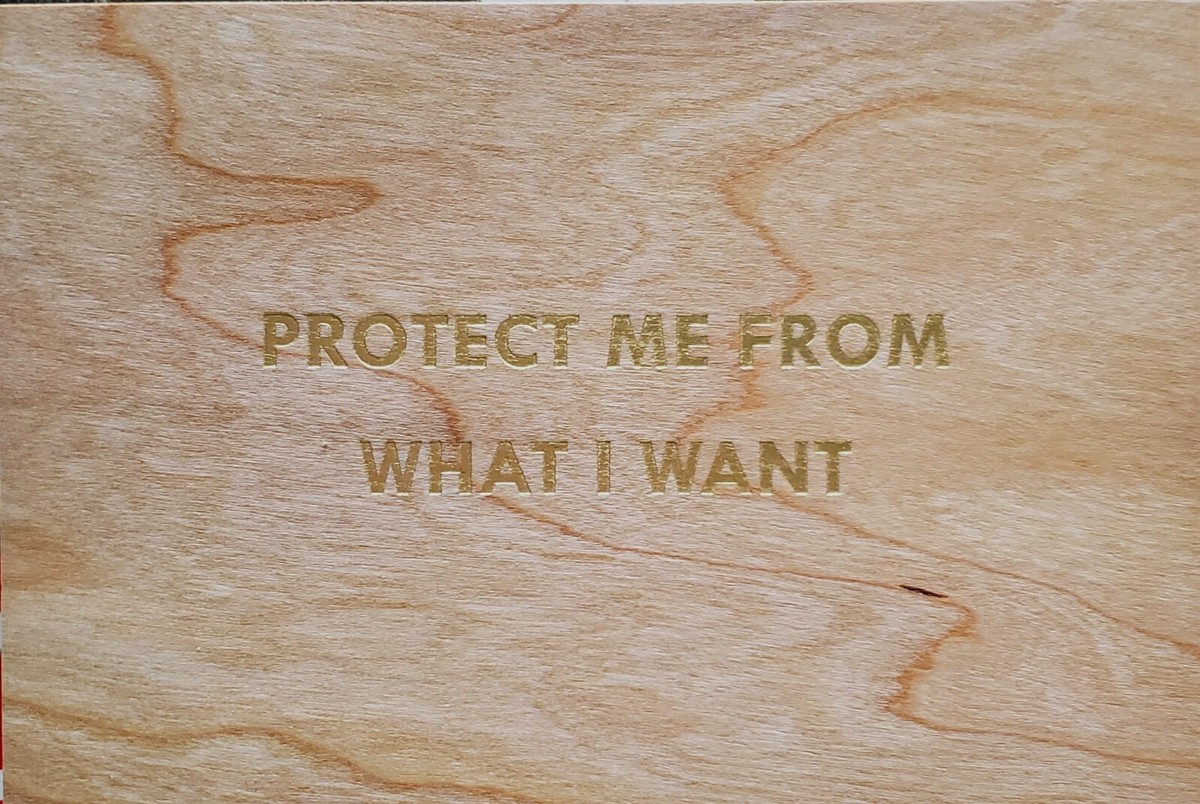 Jenny Holzer “Protect Me From What I Want” (postcard in GOLD) | eBay