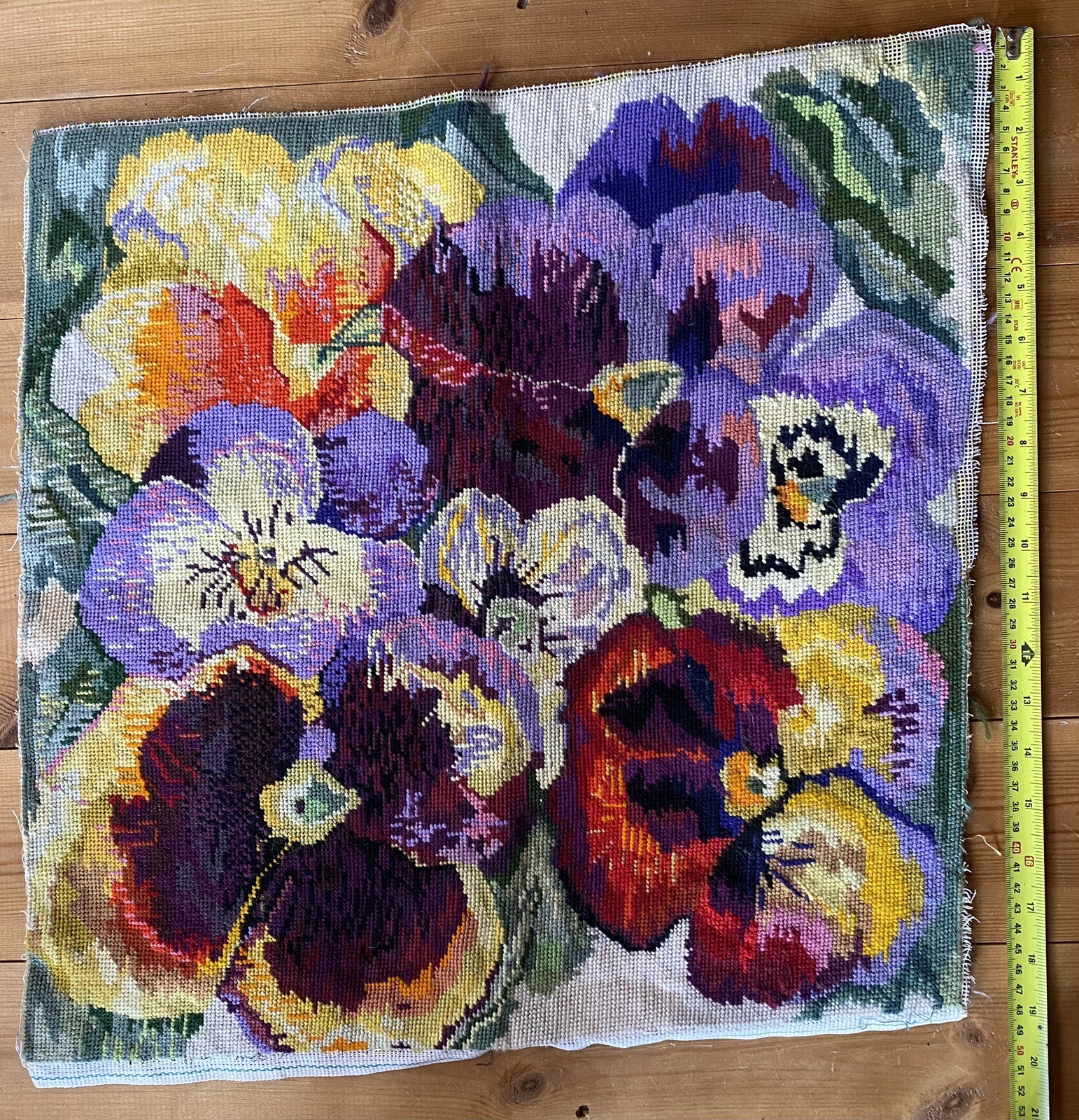 Elian McCready Pansy Needlepoint Tapestry Ehrman Completed eBay