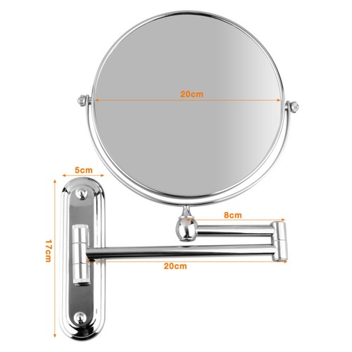 10X Extending Magnifying Makeup Bathroom Shaving Round 2-Side Mirror Wall Mount - Picture 5 of 12
