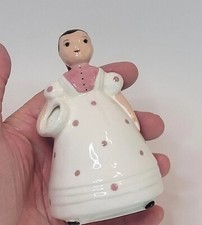 Vtg Betty Lou Nichols Emmy Lou Figurine Vase CA Pottery 50s Polka Dot Handpaint