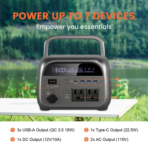 600W 500W Portable Power Station Solar Generator Backup Battery For Camping - Picture 7 of 34