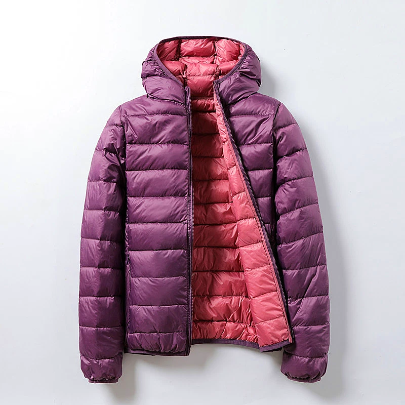 Women jacket 90% White Duck Down Jacket Winter Bright Coat Women Snow Clothes Lo