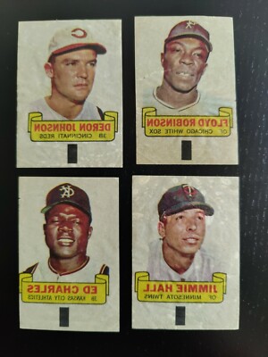 1966 Topps rub offs Deron Jhnson Ed Charles Floyd Robinson Jimmie Hall Qty 4