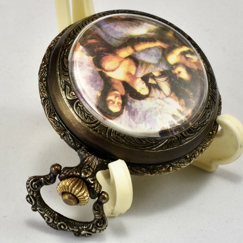 Vintage PICO Antimagnetic 1 Jewel Pocket Watch Religious Baby Jesus Keeps Time - 第 2/7 張圖片