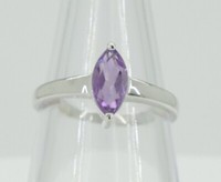 0,83 Carat Amethyst Ring 925 Silber Violetter Edelstein 58 / 8 /18,5