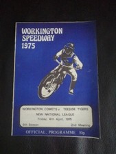 WORKINGTON vs TEESSIDE SPEEDWAY PROGRAMME 4/4/1975 (GOOD CONDITION)
