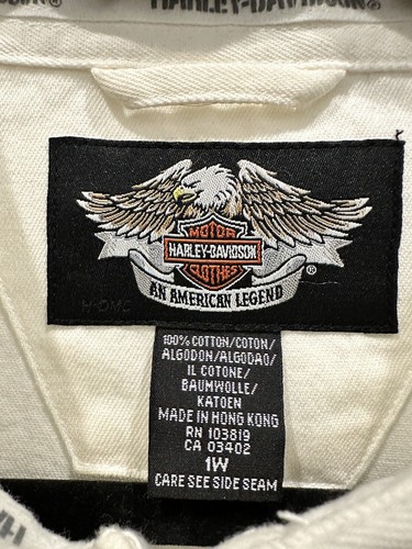 Harley Davidson Women XL Sleeveless 1W Cut Off Button Shirt Vest Motorcycle VTG - Picture 11 of 19