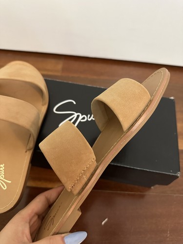 Spurr Tiah Slides in Tan Nubuck - Size 5 - Picture 5 of 10