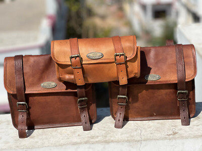 Genuine Leather Motorcycle Saddle Bag Luggage Bag For Sportster Combo # Best Bag