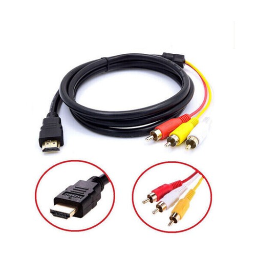 1080P HDMI Male to 3 RCA S-video AV Audio Cable Cord Adapter for TV HDTV DVD - Picture 2 of 13