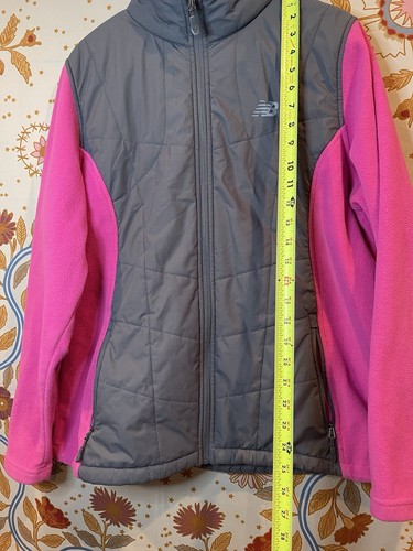 New Balance quilted fleece lined running jacket Size XL gray Pink full zip - Picture 5 of 9