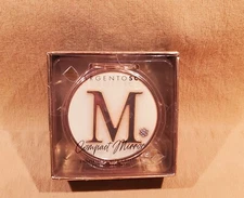 ARGENTO SC Initial 'M' Dual Mirrored Compact w/Swarovski Crystals NIB