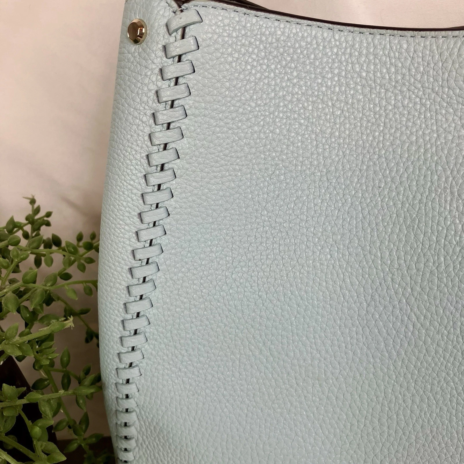 Borsa a tracolla Kate Spade Leila punto frusta borsetta pelle ciottolata blu nuova senza etichette