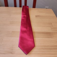 George Brand Men  s 100 Polyester Solid-Colored Hot Pink Men  s Tie