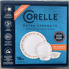 New Corelle 14-Piece Butterfly Gold Dinnerware Set 1152772