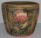 1920s Weller Pottery USA Flemish - Peony 6 3/4" Tall Jardiniere - Marked Weller