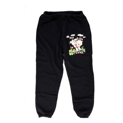 MADGA ARCHER X THE MARK JACOBS Trousers My Life Is Crap Joggers Black XS RRP195
