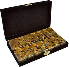 Domino Double Six 6 Gold Jumbo Tournament Professional Velvet Black Box Spinners