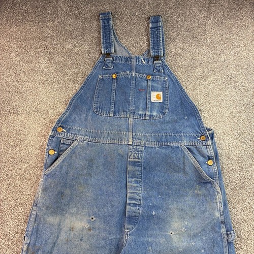 Carhartt, Vintage Carhartt Overalls Mens 42x24 Blue Cotton Denim 100 Year Anniversary 1989