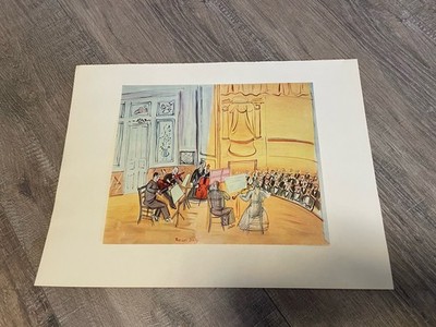 1954 Vtg RAOUL DUFY  Chamber Music'' Full COLOR offset Lithograph