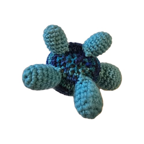 Crocheted Plush Toys Handmade Elephant Turtle Stuffed Animals Blue Gray Folk Art - Picture 13 of 13