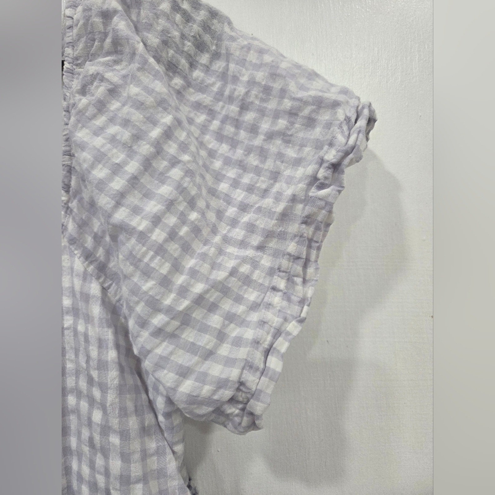 Madewell Patchwork Gingham Button-Front Tiered Bl… - image 7