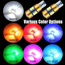 2pcs T10 194 168 2825 LED Parking City Light Bulbs White Red Amber Blue Pink W5W